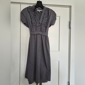 Speechless Charcoal Ruffled Midi Dress